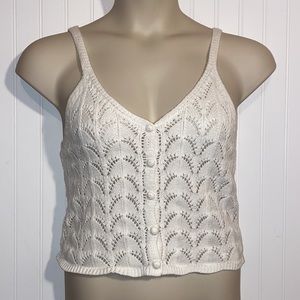 crochet sweater tank crop top white like new